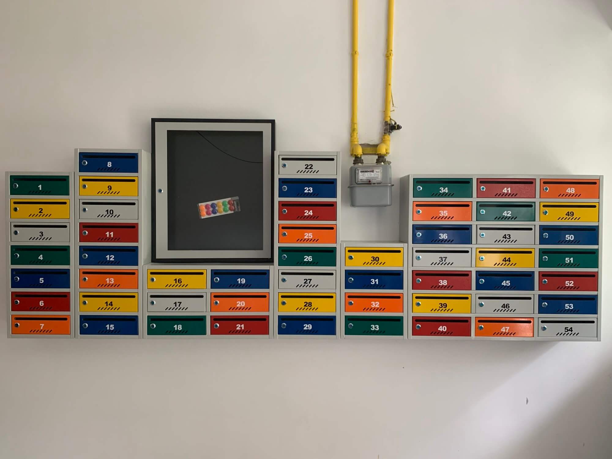 cutii postale bloc colorate